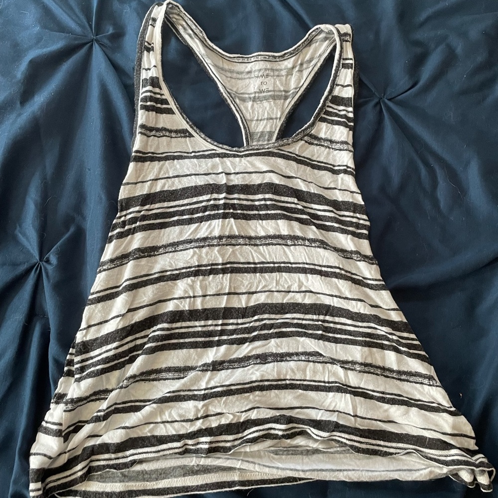 Pacsun white with black stripes tank top